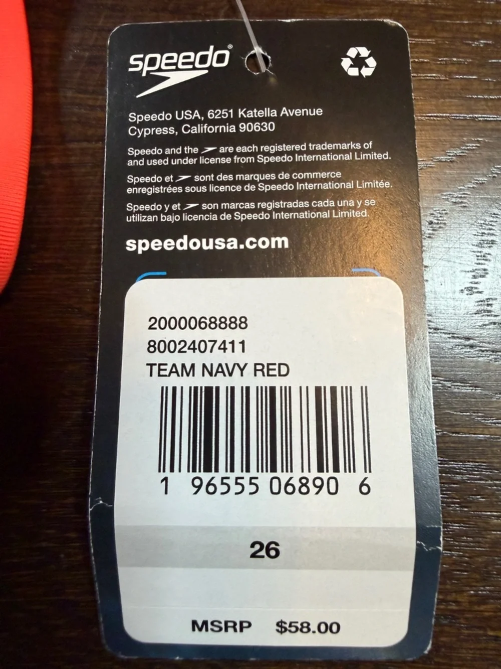 Speedo Pro LT 26 Navy and Red Athletic One-Piece Swimsuit